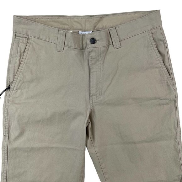 New Columbia Men US34 Beige Pants Regular Fit Straight Lightweight Slash Pockets - Picture 3 of 8